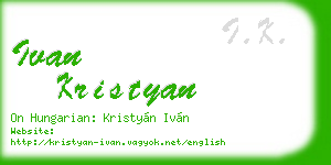 ivan kristyan business card